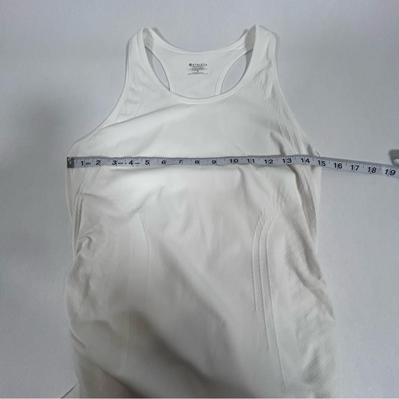 2 for$15 Athleta White Tank Top with Gathered Sides - Picture 7 of 10